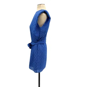 Amanda Uprichard Kenwood Dress Mini Textured Belted‎ Mirtillo Blue Size XS thumbnail 7