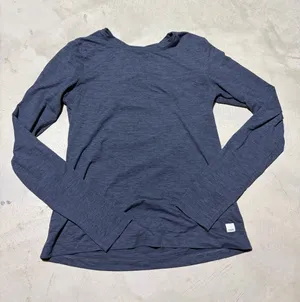 Vuori women’s long sleeve lux crew shirt medium blue thumbnail 1