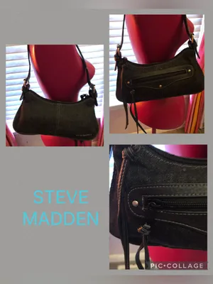 Vintage early 2000s Steve Madden mini shoulder bag black denim thumbnail 2