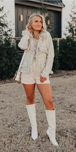 Impressions NWT Women's Prosecco Splash Tweed Boucle Jacket Cream Size M thumbnail 1