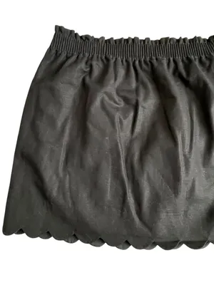 J. Crew Scalloped Side Walk Linen Blend Skirt Women’s Size 12 Black Pull On thumbnail 7