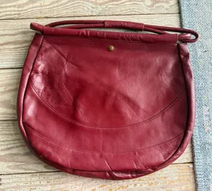 Vintage Red Leather Tote Bag thumbnail 1