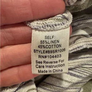 Altar'd State Olive and Cream Striped Jumpsuit with pockets thumbnail 6