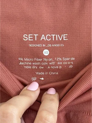 SET Active Sculptflex Seamless High Rise Leggings Terracotta XS Athleisure Yoga thumbnail 4