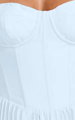 New Showpo Loretta Midi Dress Lace Up Back Bustier Pleated Dress MSRP $129 thumbnail 7