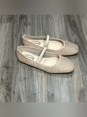 Scoop Embellished Mary Jane Flats in Light Beige thumbnail 3