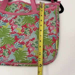 Lilly Pulitzer Pink Green Checking In Print Laptop Case Bag Padded Neoprene thumbnail 7
