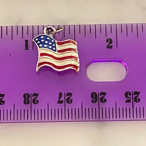 UNITED STATES FLAG Charm Pendant Monet US flag Silver Plated thumbnail 4