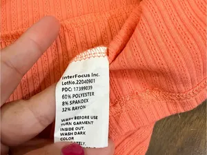 IFFEI Woman Coral Ribbed Knit Tiered Ruffle Button Front Swing Dress XL thumbnail 5