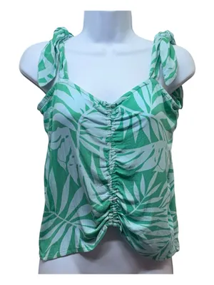 Billabong Two Tone Troical Leaf‎ Crop Top Size Small NWT thumbnail 1
