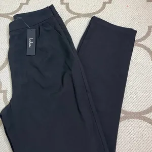 Lulus Kick It Black High-Waisted Trouser Pants Pleated Side Zip, Size Medium thumbnail 2