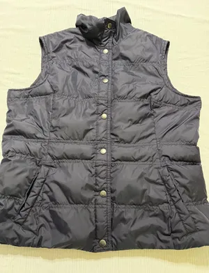 Lands End Womens Navy Blue Down Puffer Vest Snap Front‎ Quilted Size M 10-12 thumbnail 1