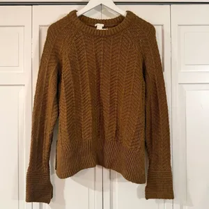 H&M brown chevron crewneck wool blend sweater size small thumbnail 3