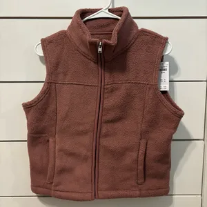 Hollister Mauve Pink Fleece Vest NWT thumbnail 2