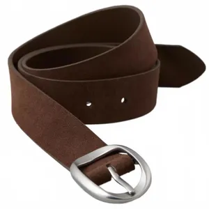 AE Suede Oval Twist-Buckle Belt American Eagle NWT Chocolate Brown Size Medium thumbnail 1