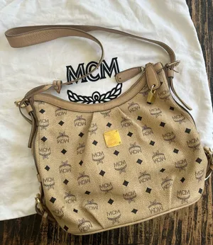 MCM Visetos Signature Beige HOBO Bag thumbnail 1