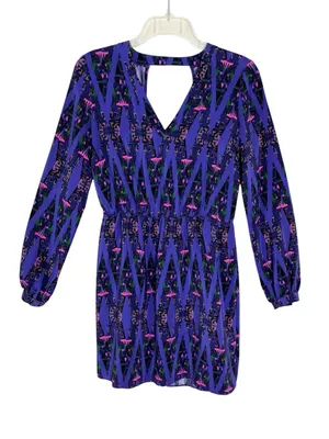 Amanda Uprichard Silk Neon Aztec Print Dress Purple Size XS thumbnail 3