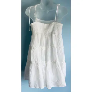 White Summer Dress Floral Embroidery All In Favor Medium NWT thumbnail 3