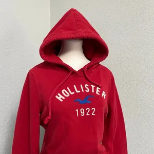 Hollister Red Hoodie Long Sleeve Pullover Y2k Grunge Streetcore thumbnail 2