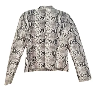 BB Dakota Moto Jacket Women XS Grey Snakeskin Faux Leather Biker Streetwear Edgy thumbnail 6