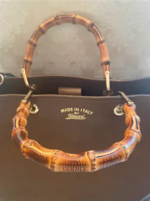 Gucci Brown Leather Tote with Bamboo Handles thumbnail 1
