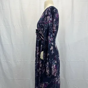 Altar’d State Boho Maxi Dress M Floral Navy Empire Waist Fairy Whimsgoth thumbnail 10