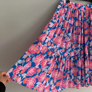 Ruby Rd. Floral Printed Yoryu Elastic Waist Midi A-Line Skirt size M thumbnail 5