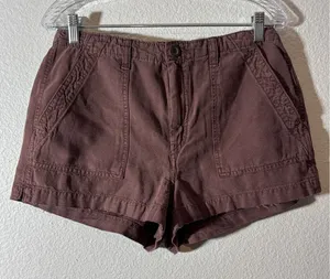 Aerie Women's Size M Brown High-Rise Utility Chino Shorts thumbnail 1