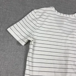 Lululemon Striped Shirt Womens 2 White V-Neck Short Sleeve Pima Cotton Top thumbnail 15