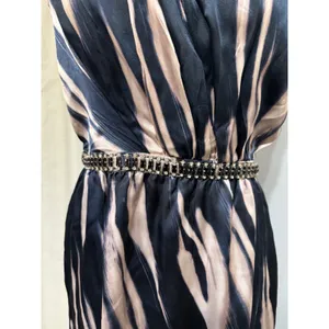 Marciano Los Angeles One Shoulder Maxi Dress Size S Navy Champagne Grecian‎ Slit thumbnail 12