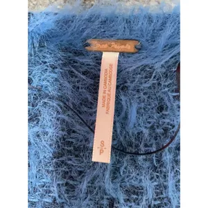 Free People $168 Sparrow Pullover V-Neck Fuzzy Blue Sweater Slouchy Oversized S thumbnail 6