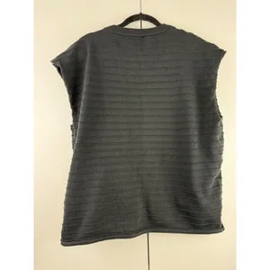 Black Textured Ribbed Knit Sweater‎ Vest Sleeveless Crew Neck Top XXL N5G045 thumbnail 2