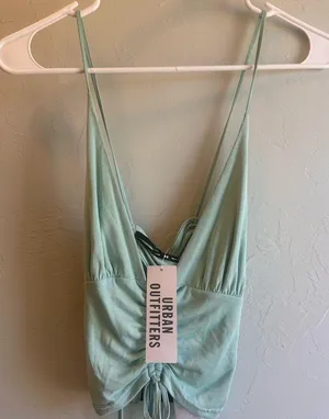 Urban Outfitters Light Green Ruched Top NWT thumbnail 1