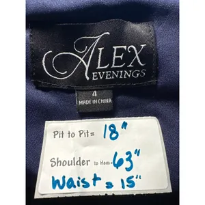 Alex Evenings Navy Blue Sequin‎ Embroidered Gown Dress 1121933 Mens 4 thumbnail 3