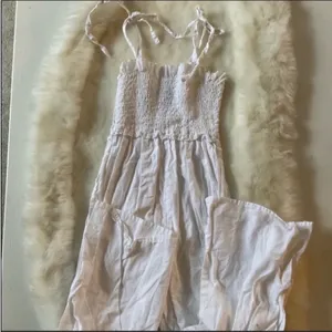 ASOS White Smocked Jumpsuit thumbnail 6