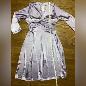 The Drop Violeta cut out silky dress Lavender. Size Large thumbnail 13