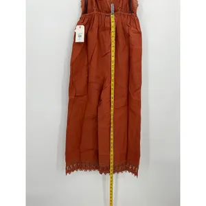 Billabong Lace and Lies Spiced Coral Crochet Trim Wide Leg Jumpsuit‎ Small NEW thumbnail 8