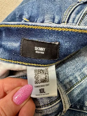 Express High Rise Skinny Jeans with Button Fly Distressed Size 10 Long Tall thumbnail 13