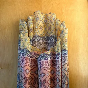 Desigual Maxi Dress Bohemian Paisley Print V Neck Short Sleeve High Low‎ Size 36 thumbnail 4