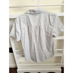 Boll & Branch Organic Cotton Pajama Top Grey Short Sleeve Button Down XS thumbnail 3