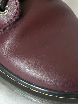 Dr. Martens Leyton Cherry Red Smooth Leather 7 Eye Lace-Up Boots **Size 6** 🍒🍒 thumbnail 13