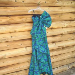 NWT Mac Duggal 27593 Strapless Brocade Oversize Bow Ruffle Fitted Gown 6 thumbnail 8