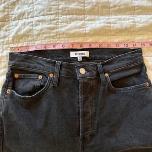 RE/DONE Redone Originals 90's High Rise Ankle Raw Hem Crop Faded Black Jeans 29 thumbnail 8