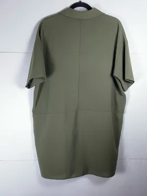VICI Shirt Dress Small Olive Green Utility Button Front Pockets Casual thumbnail 8