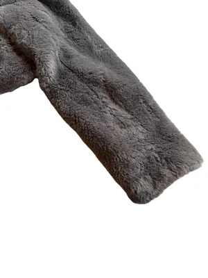 Song of Style Faux Fur Coat Brown Cropped Length Jacket Vegan Size Small Women's thumbnail 12