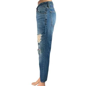 Abercrombie & Fitch Ames Blue Slim Boyfriend Distressed Straight Denim Jeans 6 thumbnail 2