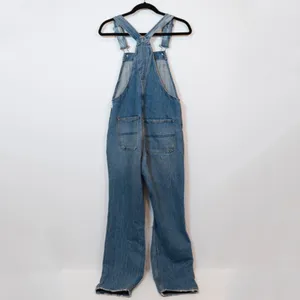 Abercrombie & Fitch Cotton Distressed Straight Leg Jean Denim Overalls Blue XS thumbnail 4