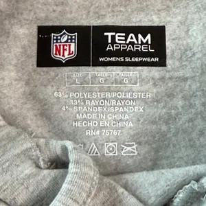NFL Team Apparel Denver Broncos Womens Heather Gray Striped Pullover Hoodie L thumbnail 3