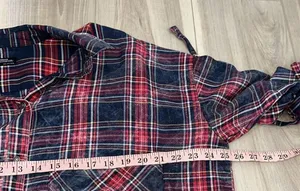 Zara plaid distressed button down shirt size medium thumbnail 7