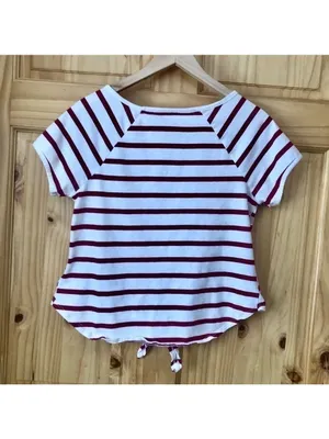 Vintage Disney Destinations scoop neck tie front crop tee M thumbnail 9